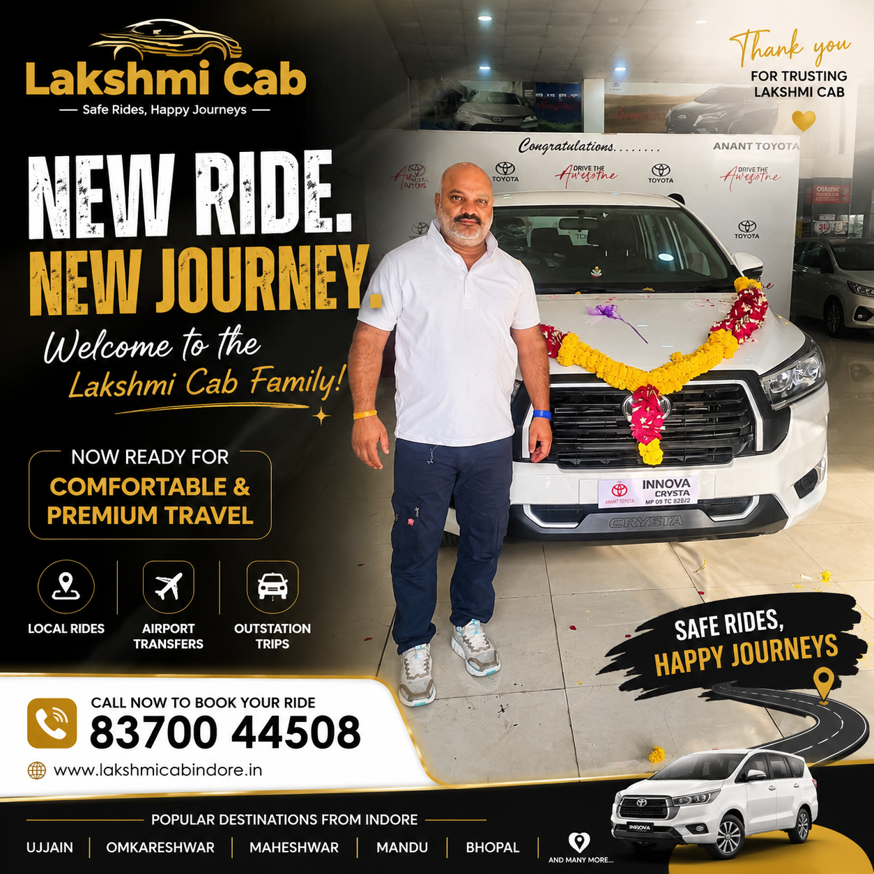 Indore to Ujjain taxi service for Mahakal Darshan with Lakshmi Cab Service